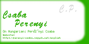 csaba perenyi business card